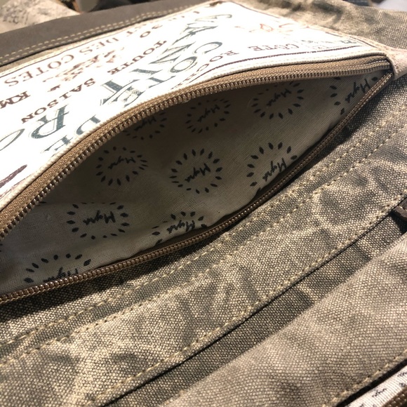 Vintage style work bag laptop tablet canvas E022 - Picture 7 of 7